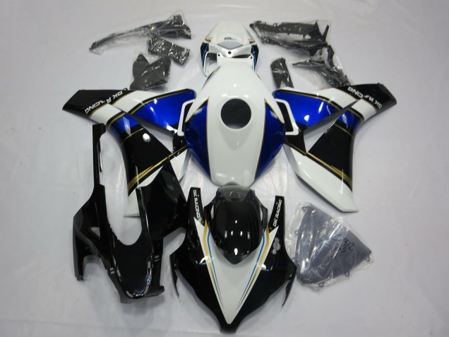 2008-2011 White Blue Gold Glossy Black Honda CBR1000RR Motorcycle Fairings