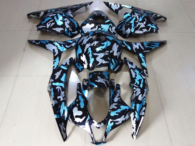 2009-2012 White Blue Camouflage Honda CBR600RR Motorcycle Fairings
