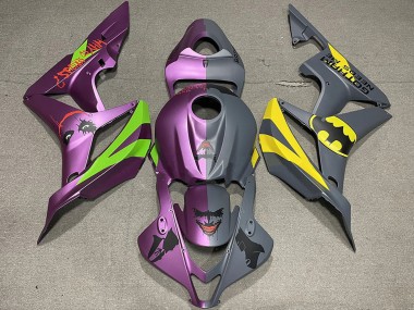 2007-2008 Grey Purple Bat Man vs Joker Matte Honda CBR600RR Motorcycle Fairings