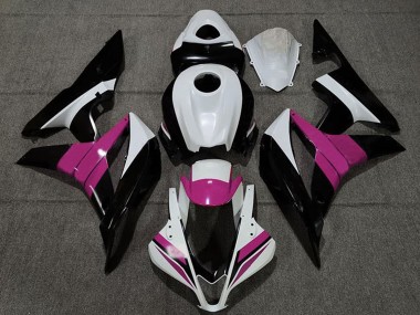 2007-2008 White Pink Glossy Black Honda CBR600RR Motorcycle Fairings