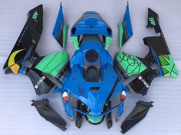 2005-2006 Blue Green Black Shark Honda CBR600RR Motorcycle Fairings