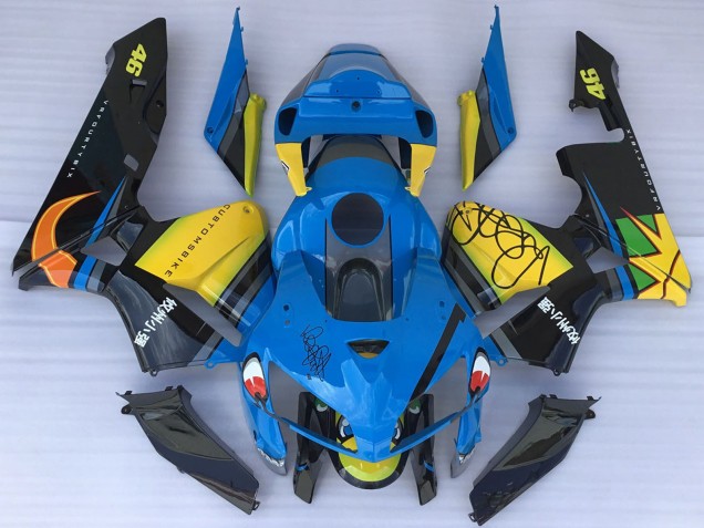 2005-2006 Blue Yellow Black Shark Honda CBR600RR Motorcycle Fairings