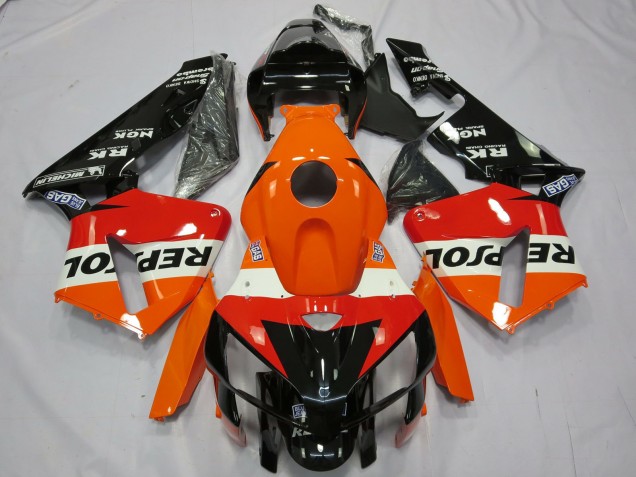 2005-2006 Orange White Red Glossy Black Repsol Honda CBR600RR Motorcycle Fairing
