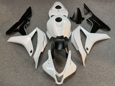 2007-2008 White Matte Black Honda CBR600RR Motorcycle Fairing