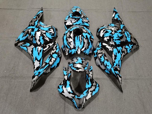 2009-2012 Blue Silver Camouflage Honda CBR600RR Motorcycle Fairings
