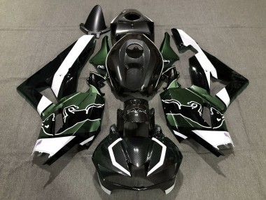 2013-2023 Black Carbon Fiber White Green Bull Honda CBR600RR Motorcycle Fairings