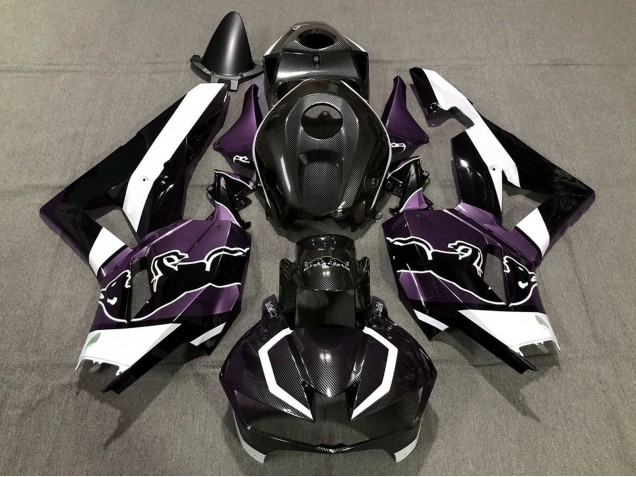 2013-2023 Black Carbon Fiber White Purple Bull Honda CBR600RR Motorcycle Fairings