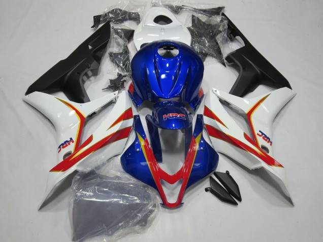 2007-2008 White Red Blue HRC Honda CBR600RR Motorcycle Fairing