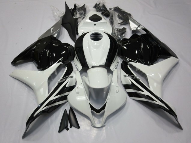 2009-2012 White Glossy Black Honda CBR600RR Motorcycle Fairings