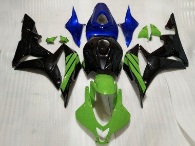 2007-2008 Blue Green Glossy Black Honda CBR600RR Motorcycle Fairings