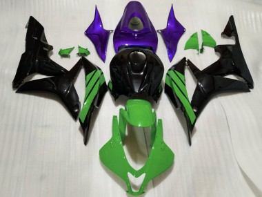 2007-2008 Purple Green Glossy Black Honda CBR600RR Motorcycle Fairings