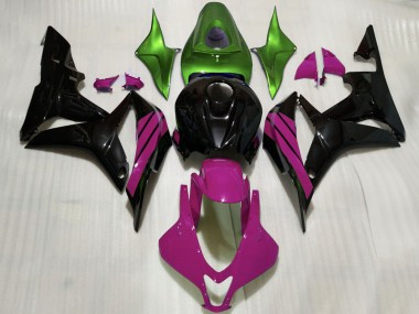 2007-2008 Green Pink Glossy Black Honda CBR600RR Motorcycle Fairings