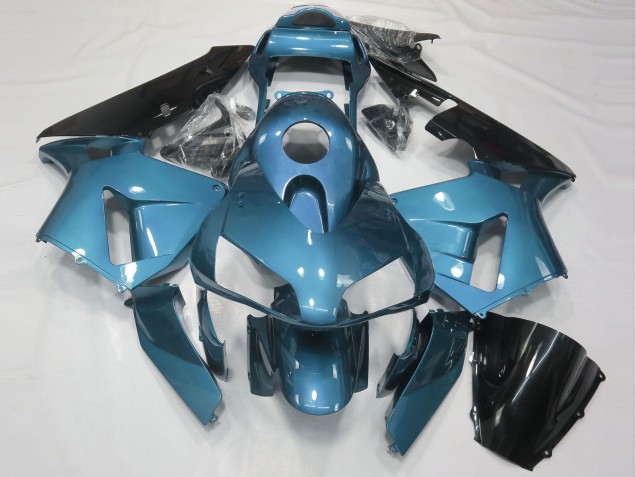 2003-2004 Light Blue Glossy Black Honda CBR600RR Motorcycle Fairing