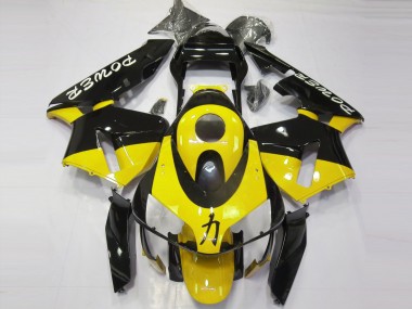 2003-2004 Yellow Glossy Black Power Honda CBR600RR Motorcycle Fairings