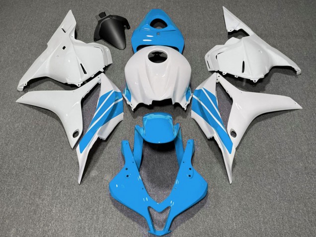 2009-2012 White Light Blue Stripe Honda CBR600RR Motorcycle Fairings