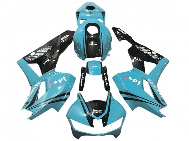 2013-2023 Light Blue Glossy Black Honda CBR600RR Motorcycle Fairings