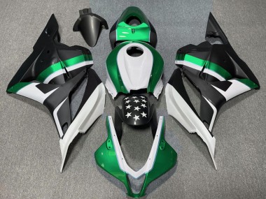 2009-2012 White Green Matte Black Star Honda CBR600RR Motorcycle Fairings