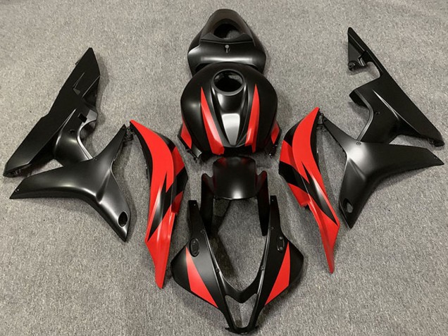 2007-2008 Red Matte Black Honda CBR600RR Motorcycle Fairings