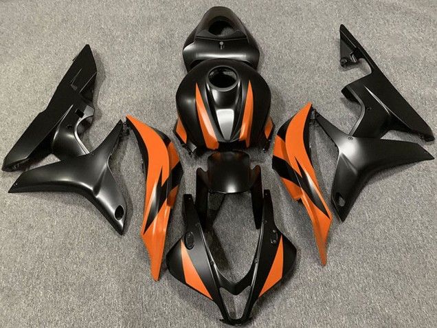 2007-2008 Orange Matte Black Honda CBR600RR Motorcycle Fairings