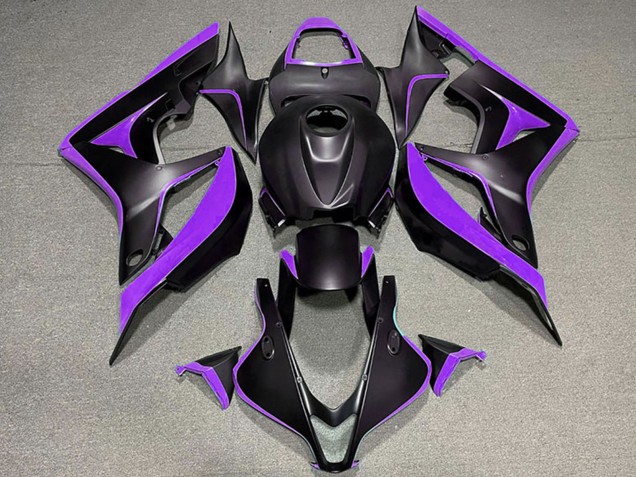 2007-2008 Purple Matte Black Honda CBR600RR Motorcycle Fairings