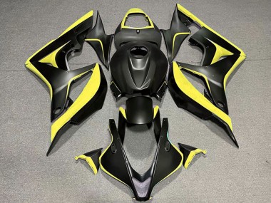 2007-2008 Yellow Matte Black Honda CBR600RR Motorcycle Fairings