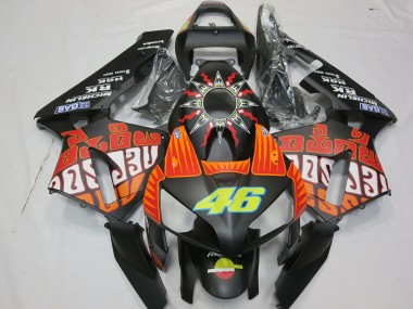 2003-2004 Matte Black Orange Yellow Rossi 46 Honda CBR600RR Motorcycle Fairings