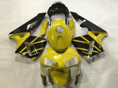 2003-2004 Mustard Yellow Glossy Black Honda CBR600RR Motorcycle Fairings