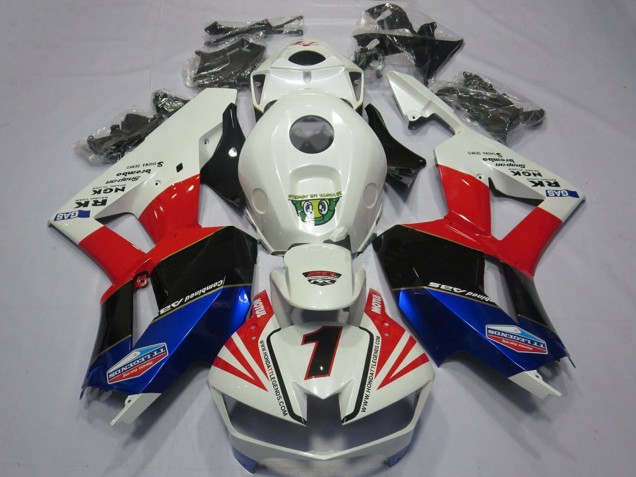 2013-2023 White Red Blue Black Number 1 Honda CBR600RR Motorcycle Fairings