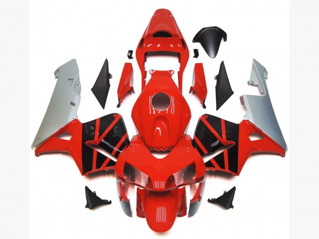 2003-2004 Silver Red Glossy Black OEM Style Honda CBR600RR Motorcycle Fairings