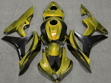 2007-2008 Gold Matte Black OEM Style Honda CBR600RR Motorcycle Fairings