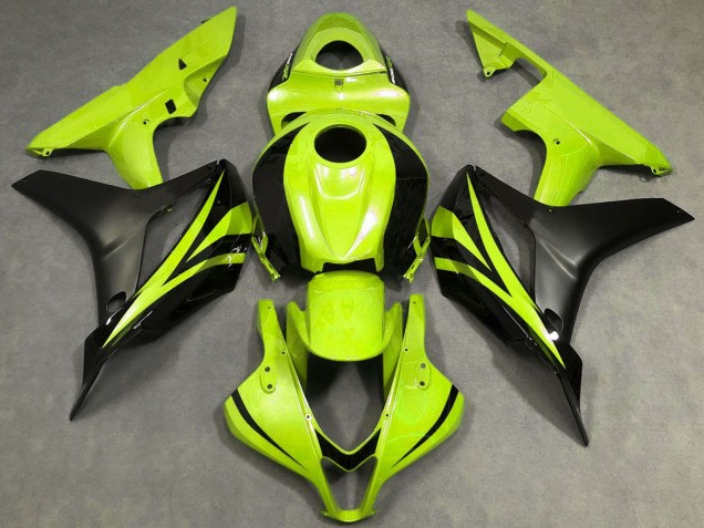 2007-2008 Neon Yellow Matte Black OEM Style Honda CBR600RR Motorcycle Fairings