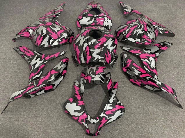 2009-2012 Pink Silver Camouflage Honda CBR600RR Motorcycle Fairings
