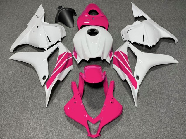2009-2012 White Pink Stripe Honda CBR600RR Motorcycle Fairings