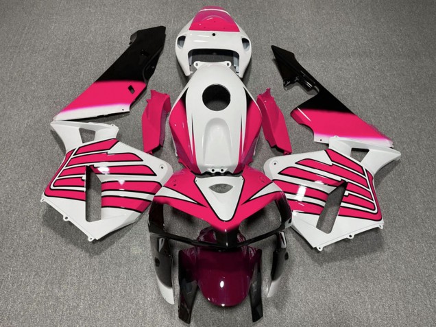 2005-2006 White Pink Wings Honda CBR600RR Motorcycle Fairings