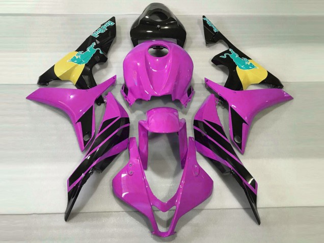 2007-2008 Pink Yellow Glossy Black Blue Bull Honda CBR600RR Motorcycle Fairings