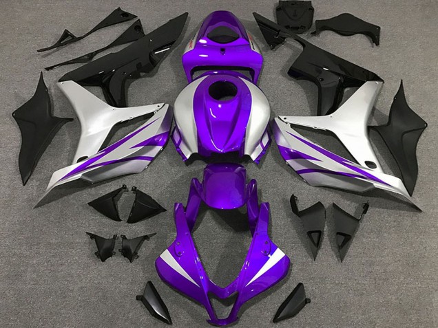 2007-2008 Silver Purple Glossy Black OEM Style Honda CBR600RR Motorcycle Fairings