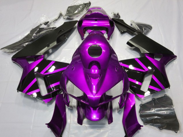 2005-2006 Purple Glossy Black Design Honda CBR600RR Motorcycle Fairings