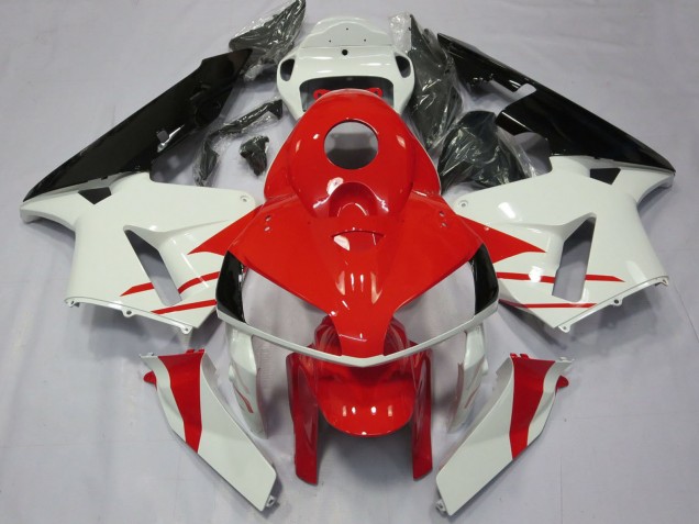 2005-2006 White Red Black Honda CBR600RR Motorcycle Fairings