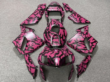 2003-2004 Red Black Camouflage Honda CBR600RR Motorcycle Fairings
