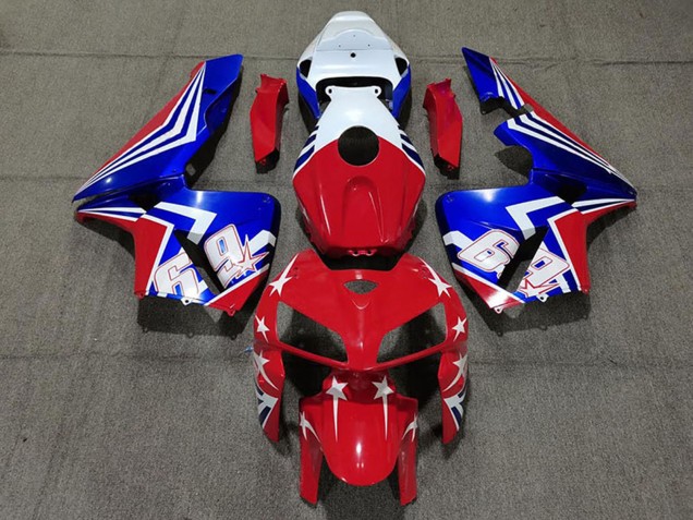 2005-2006 White Red Blue 69 Honda CBR600RR Motorcycle Fairings