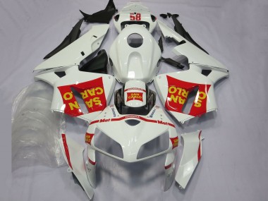 2005-2006 White Red Yellow San Carlo 58 Honda CBR600RR Motorcycle Fairings