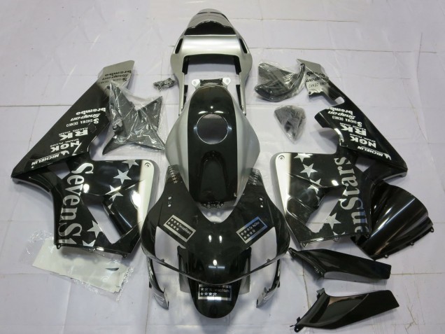 2003-2004 Silver Glossy Black SevenStars Honda CBR600RR Motorcycle Fairings
