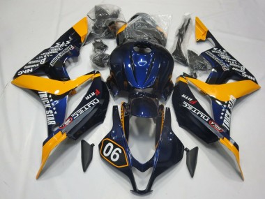 2007-2008 Orange Blue Glossy Black Honda CBR600RR Motorcycle Fairings