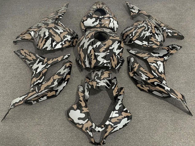 2009-2012 Tan Silver Camouflage Honda CBR600RR Motorcycle Fairings