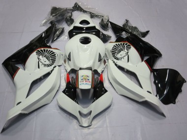 2009-2012 White Glossy Black Tie Dye Honda CBR600RR Motorcycle Fairings