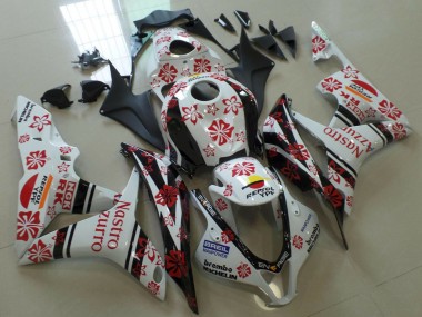 2007-2008 White Red Black Nastro Azzurro Honda CBR600RR Motorcycle Fairings