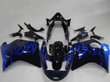 1996-2007 Glossy Black Blue Flame Honda CBR1100XX Motorcycle Fairings