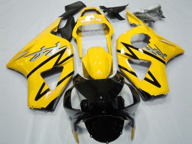 2002-2003 Yellow Glossy Black CBR Style Honda CBR954RR Motorcycle Fairings