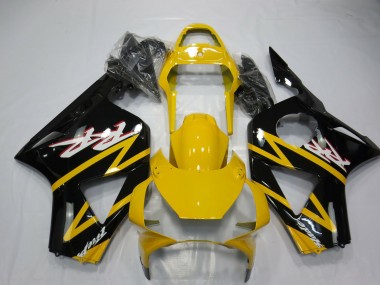 2002-2003 Yellow Glossy Black Honda CBR954RR Motorcycle Fairings