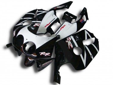 1990-1998 Glossy Black White RR Honda CBR250RR Motorcycle Fairings